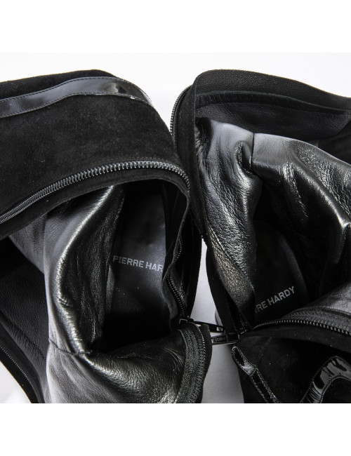 Bottes  t 38.5 PIERRE HARDI veau velours noir