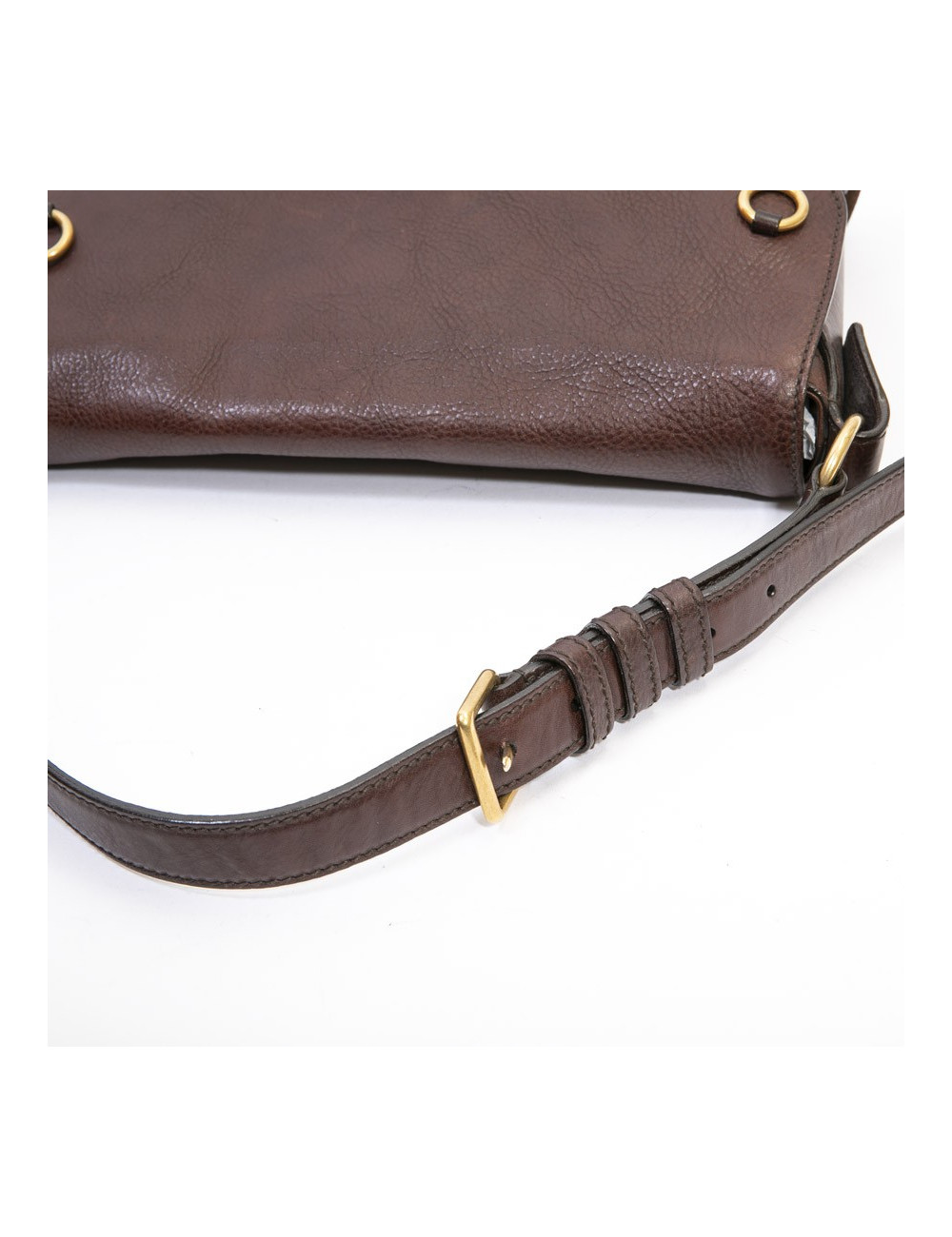 YSL SAINT LAURENT vintage bag in brown leather, velvelt calfskin and beads