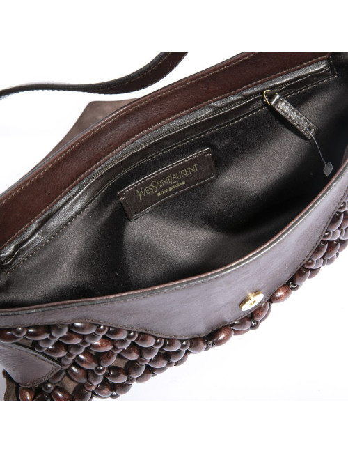 Sac YSL SAINT LAURENT en cuir marron
