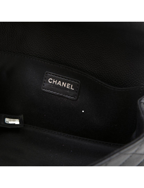 Ceinture banane CHANEL cuir caviar noir