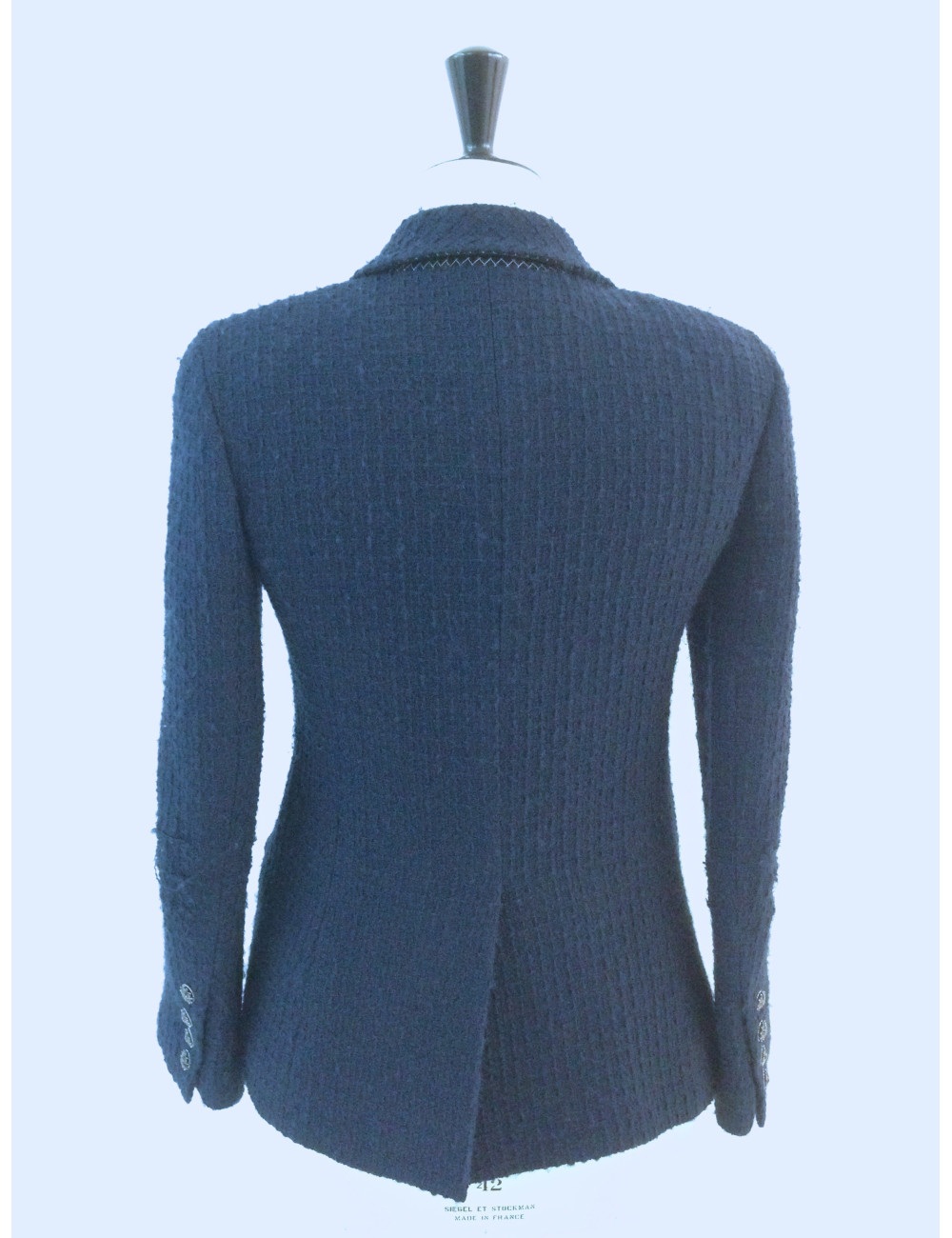 Veste CHANEL en tweed bleu marine T 38