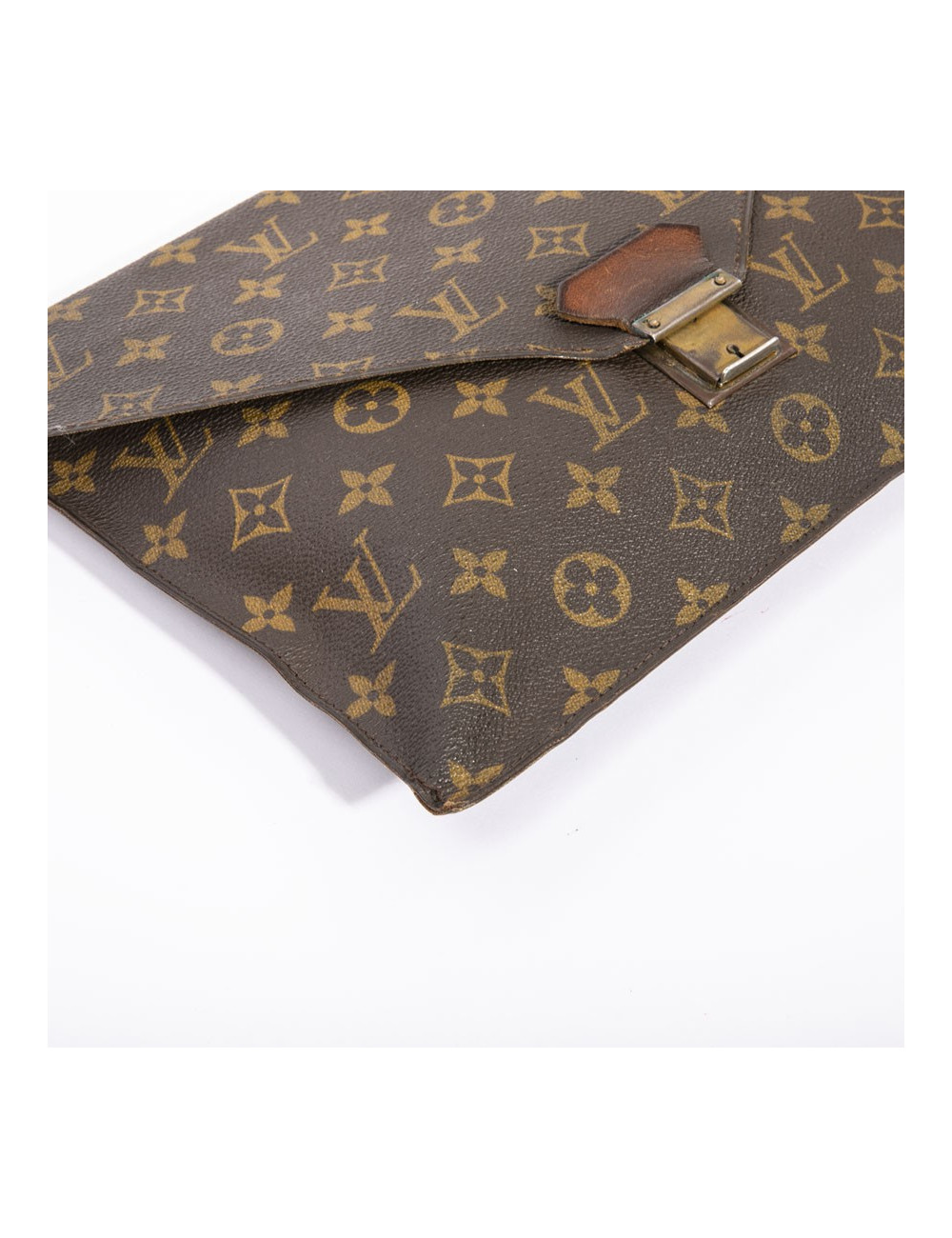 Pochette enveloppe LOUIS VUITTON toile Monogram marron Vintage