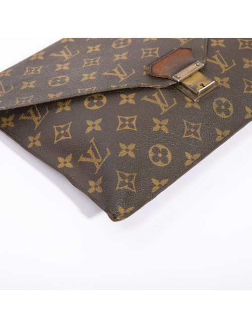 Pochette enveloppe LOUIS VUITTON toile Monogram marron Vintage