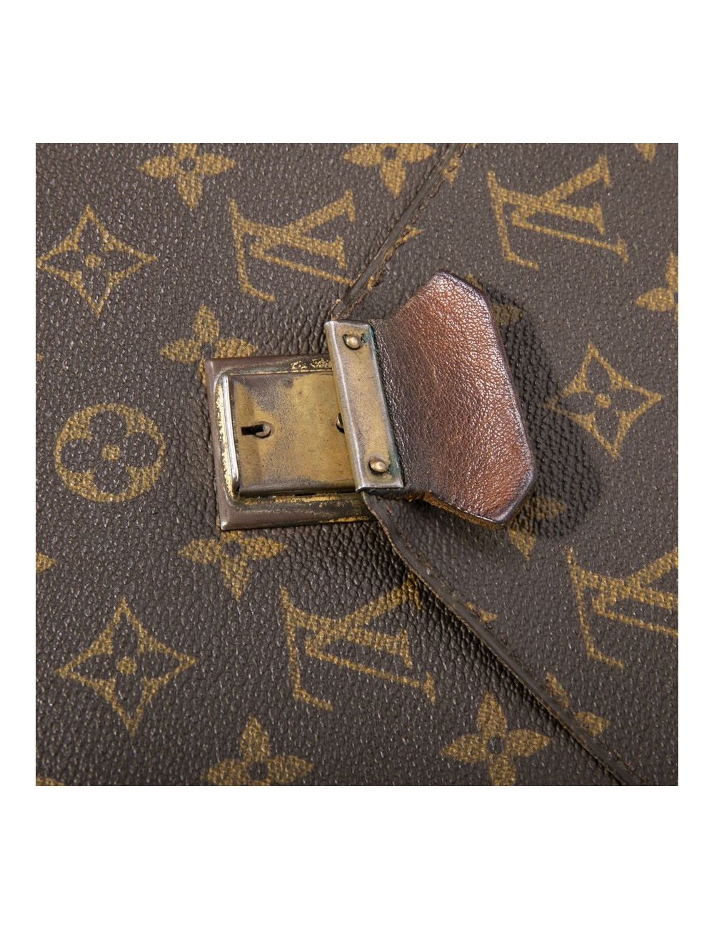 Pochette enveloppe LOUIS VUITTON toile Monogram marron Vintage