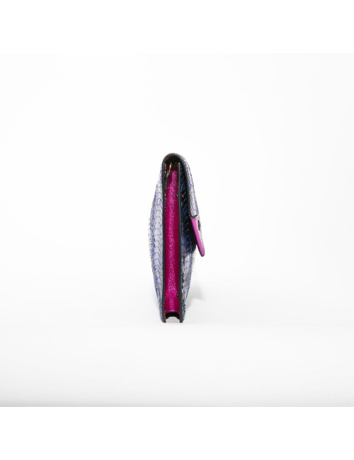 Pochette PROENZA SCHOULER python bleu electrique te noir