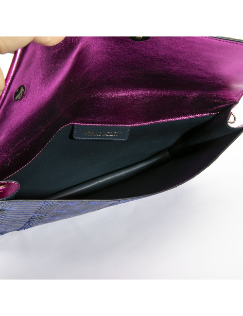 Pochette PROENZA SCHOULER python bleu electrique te noir