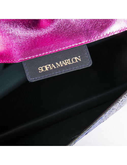 Pochette PROENZA SCHOULER python bleu electrique te noir