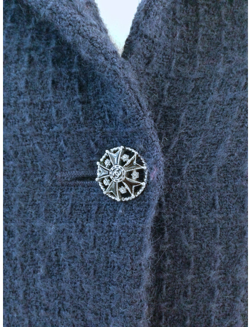 Veste CHANEL en tweed bleu marine T 38