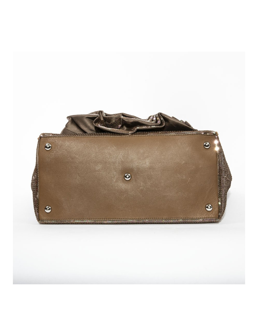 Sac cabas VALENTINO à sequins marron reflets roses