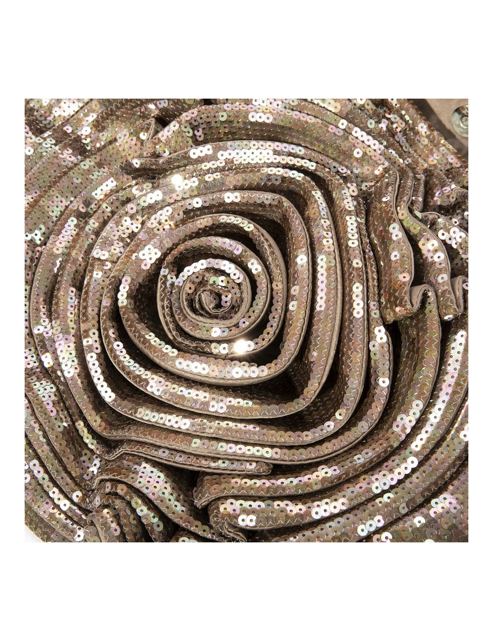 Sac cabas VALENTINO à sequins marron reflets roses