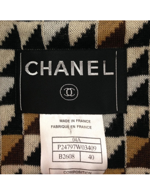 Veste CHANEL en tweed beige T 40