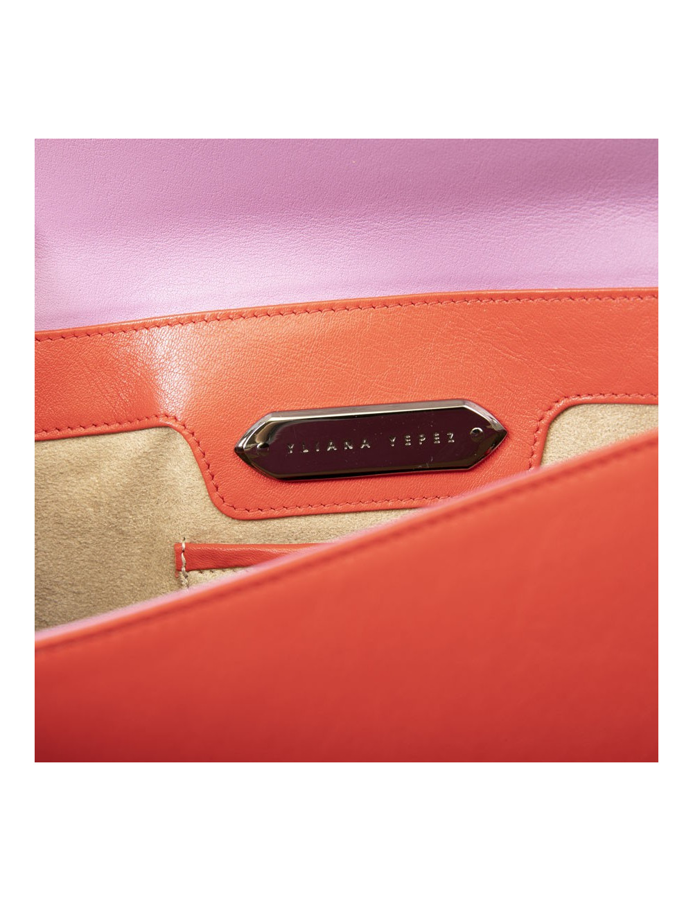 Pochette YLIANA YEPEZ cuir bicolore