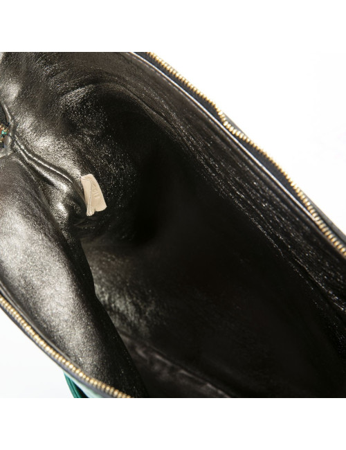 Zagliani clutch in shiny turquoise python