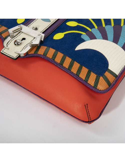 Sac PAULA CADEMARTORI cuir et veau velours Toucans