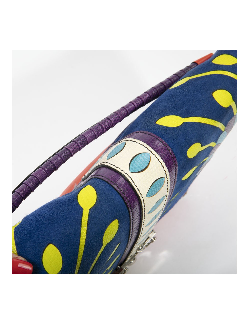 Sac PAULA CADEMARTORI cuir et veau velours Toucans