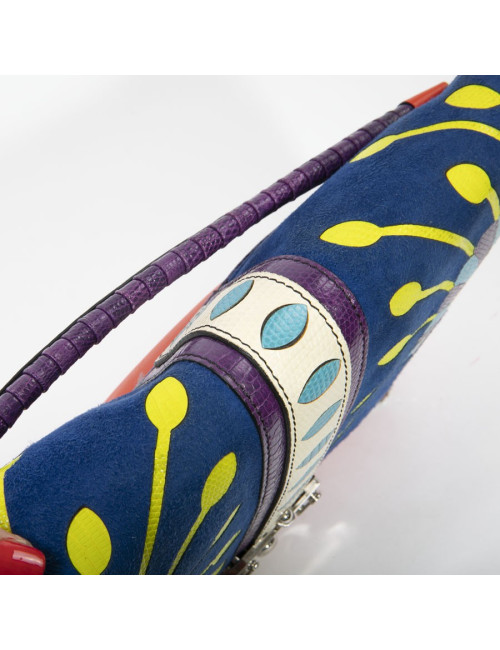 Sac PAULA CADEMARTORI cuir et veau velours Toucans