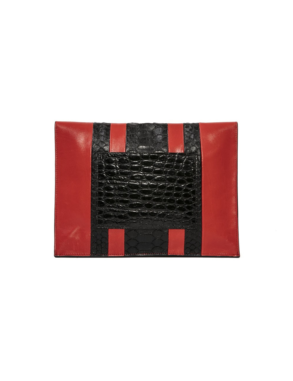 Pochette PROENZA SCHOULER cuir rouge et peau exotique noire