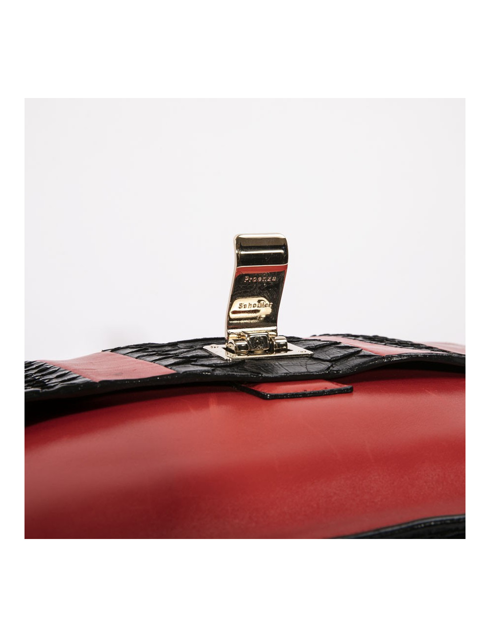 Pochette PROENZA SCHOULER cuir rouge et peau exotique noire