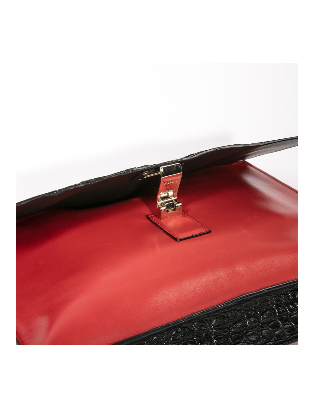 Pochette PROENZA SCHOULER cuir rouge et peau exotique noire