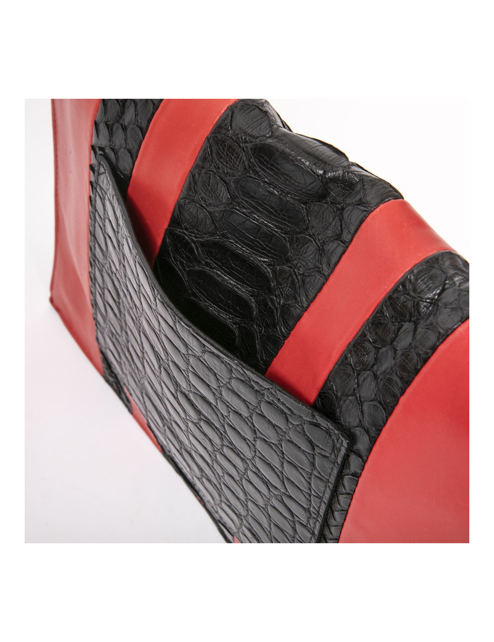 Pochette PROENZA SCHOULER cuir rouge et peau exotique noire