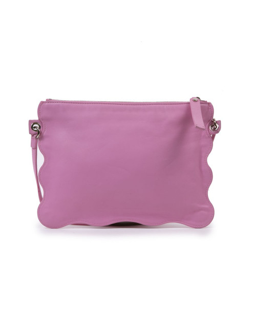 Sac CHRISTOPHER KANE cuir rose et incrustations noires et argent