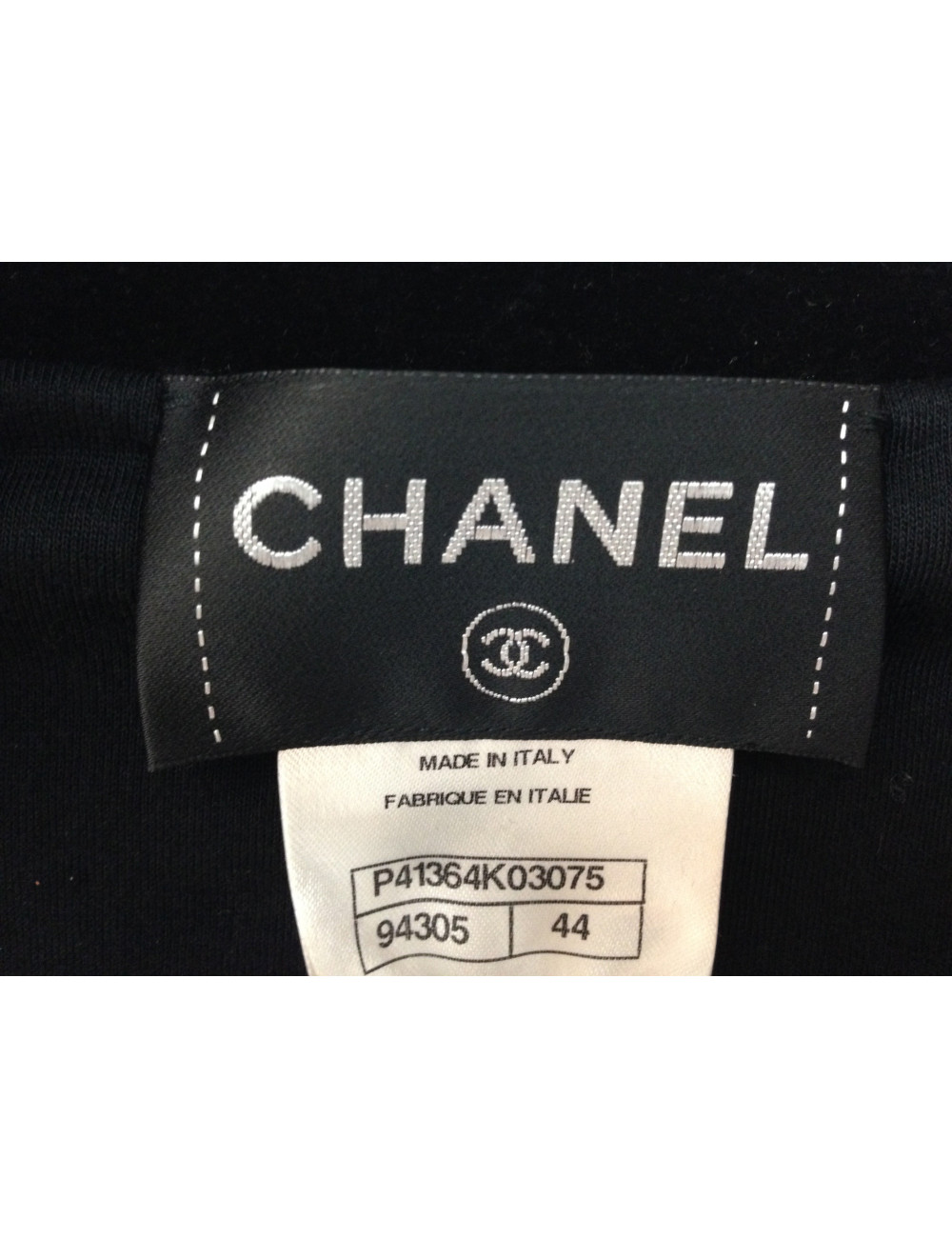 Veste CHANEL velours siglé T 44 