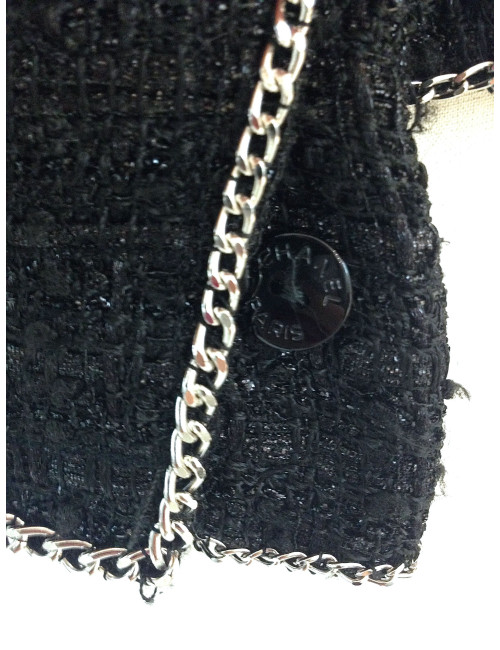 Veste CHANEL en tweed noir T 44 
