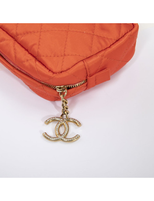 Pochette CHANEL toile parachute orange