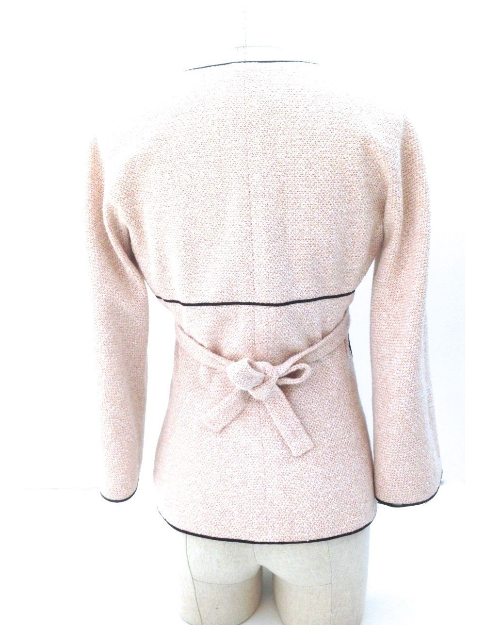 Veste CHANEL en tweed rose pastel T 36