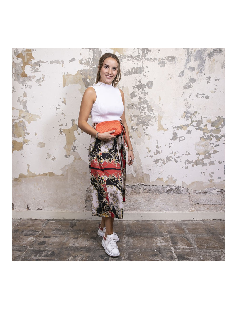 Pochette CHANEL toile parachute orange