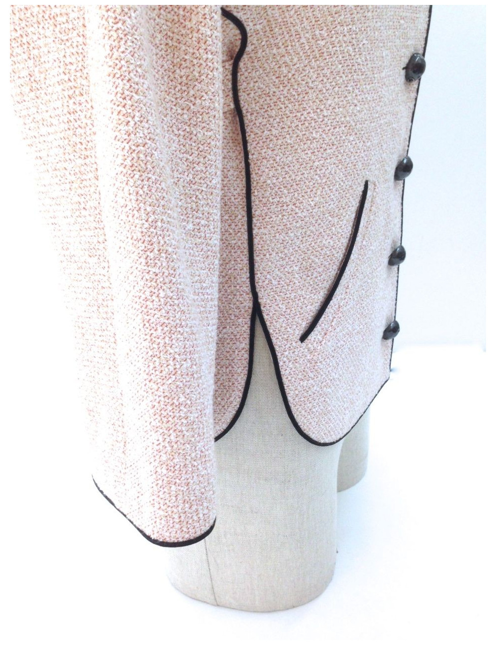 Veste CHANEL en tweed rose pastel T 36