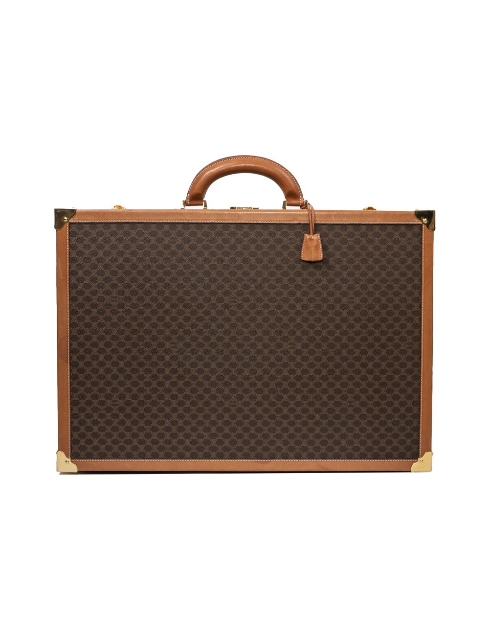 Valise rigide CELINE en toile monogramme marron