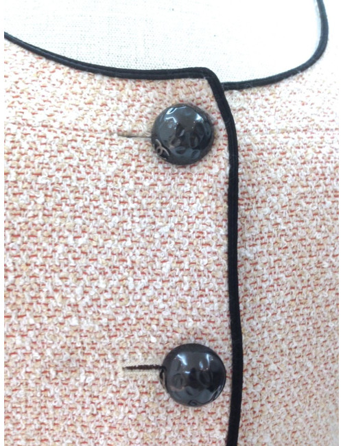 Veste CHANEL en tweed rose pastel T 36