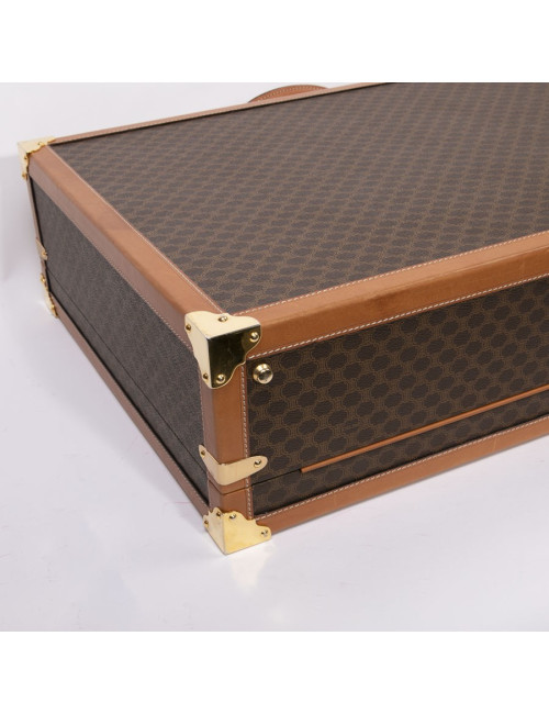 Valise rigide CELINE en toile monogramme marron