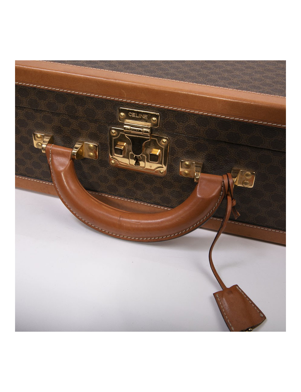 Valise rigide CELINE en toile monogramme marron
