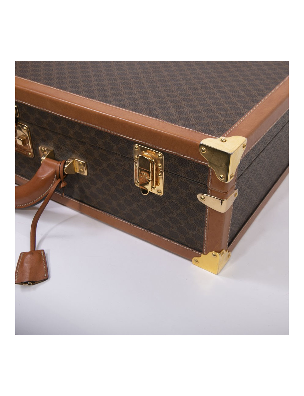 Valise CELINE en toile monogram marron