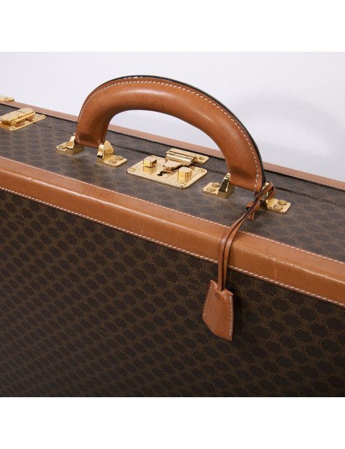 Valise rigide CELINE en toile monogramme marron