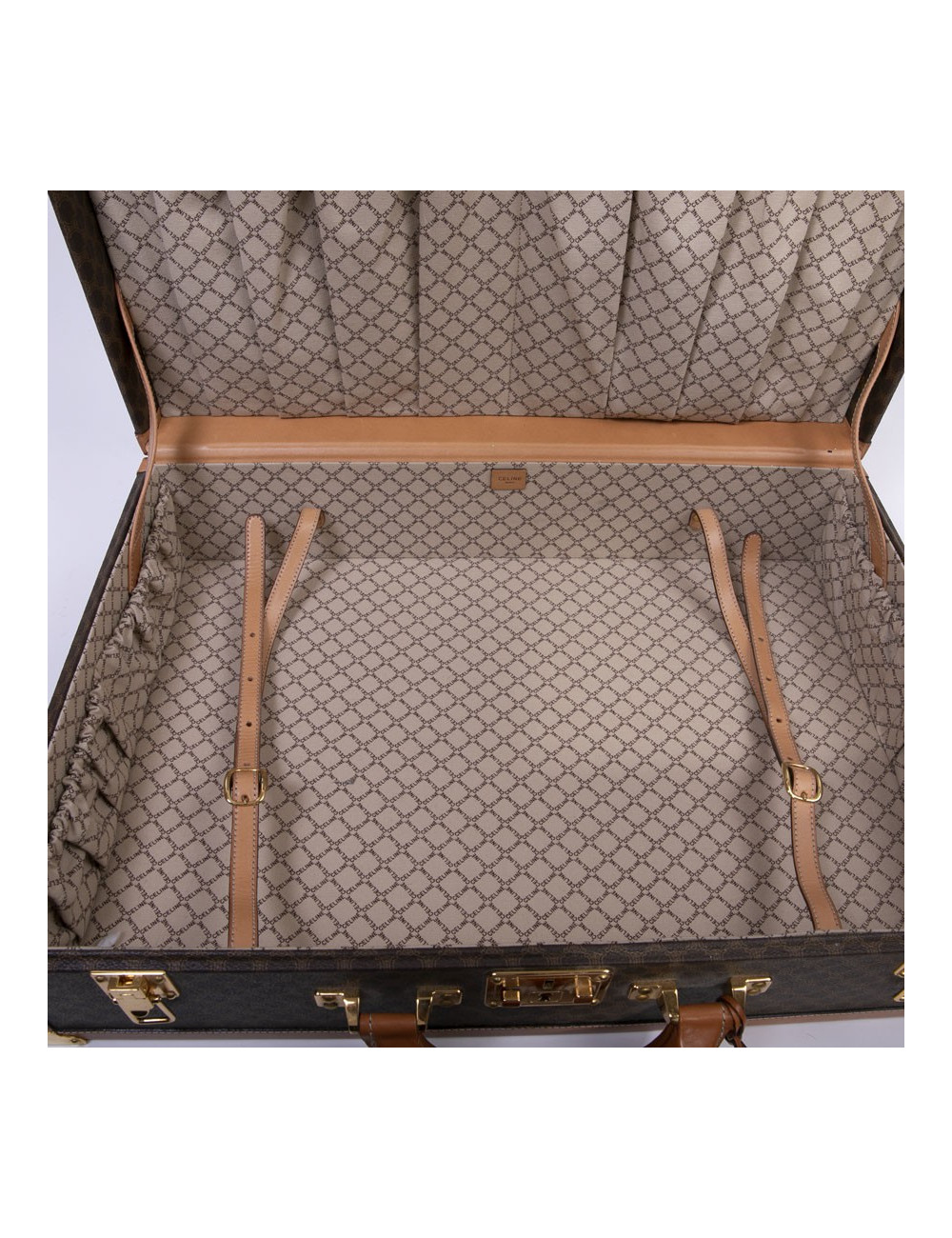 Valise CELINE en toile monogram marron