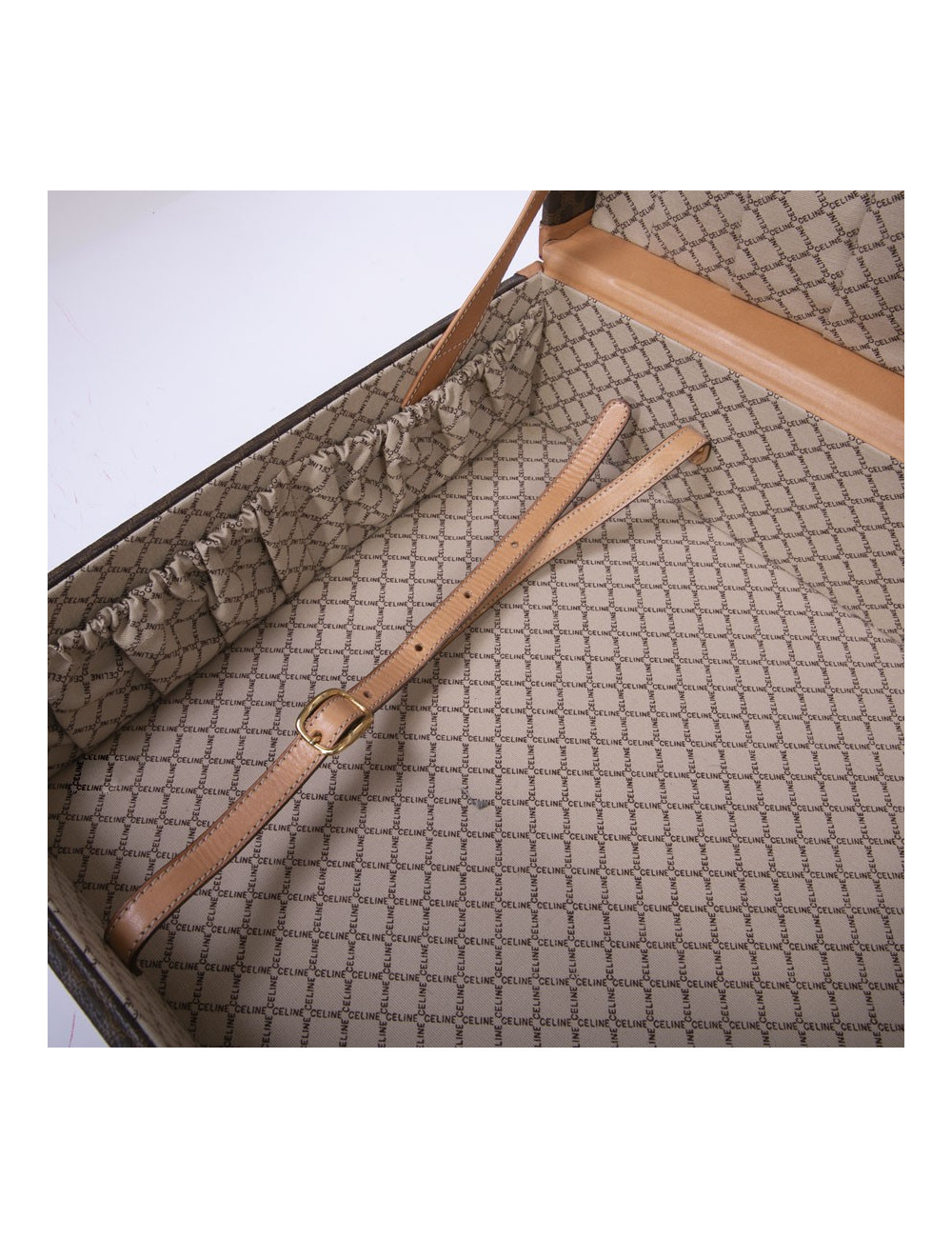 Valise rigide CELINE en toile monogramme marron