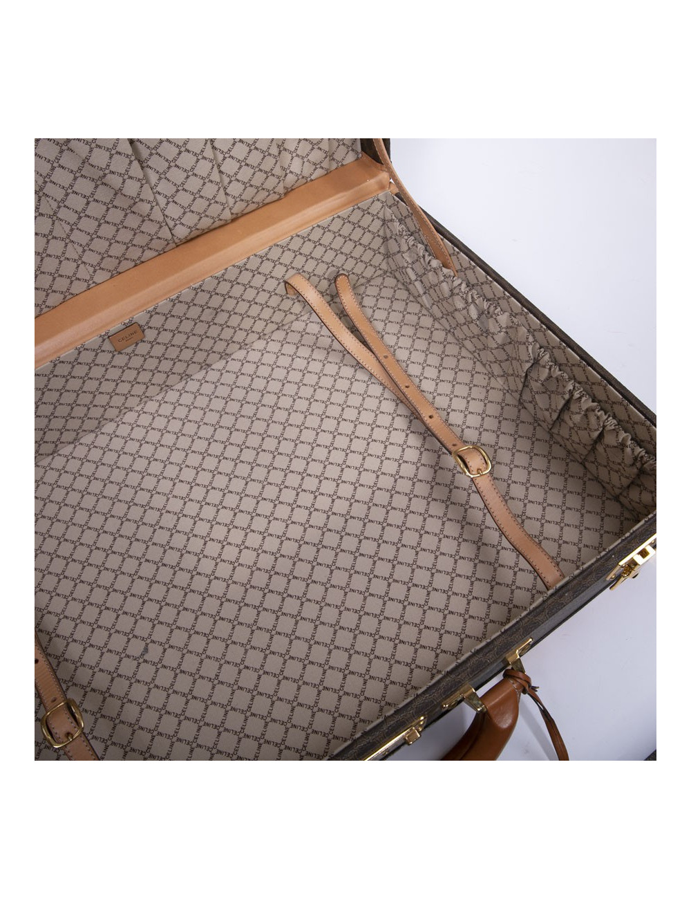 Valise rigide CELINE en toile monogramme marron