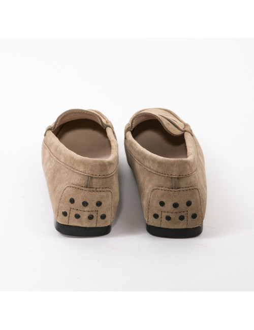 Mocassins T 38 daim marron clair