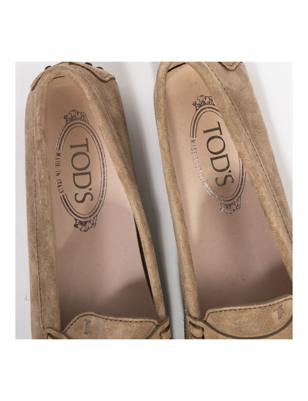 Mocassins T 38 daim marron clair