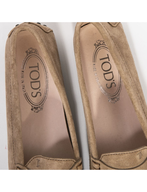 Mocassins T 38 daim marron clair