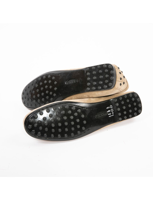 Mocassins T 38 daim marron clair