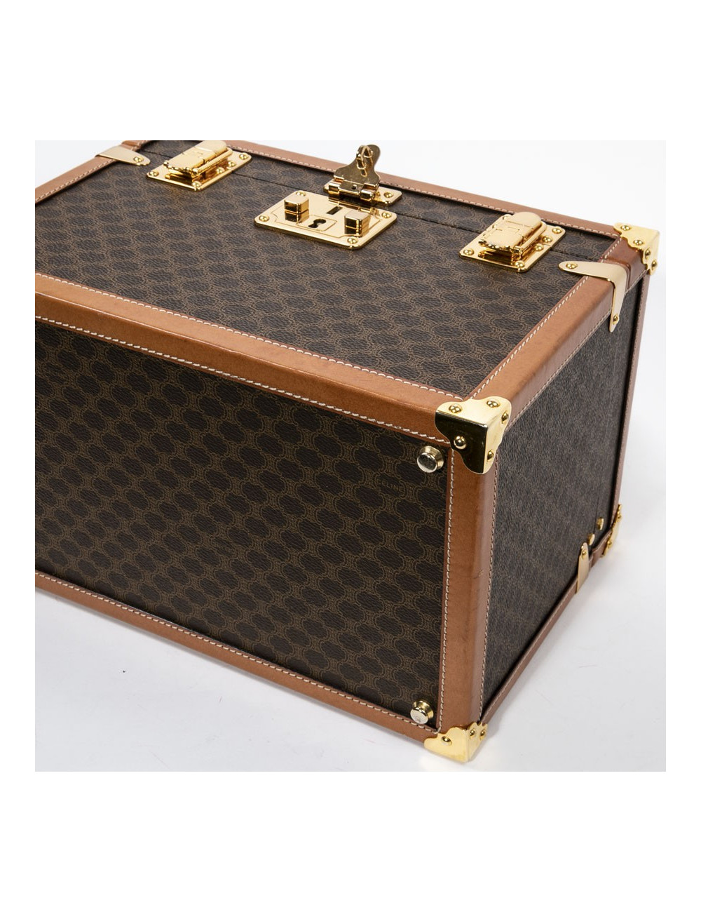 CELINE vanity case in brown monogram canvas