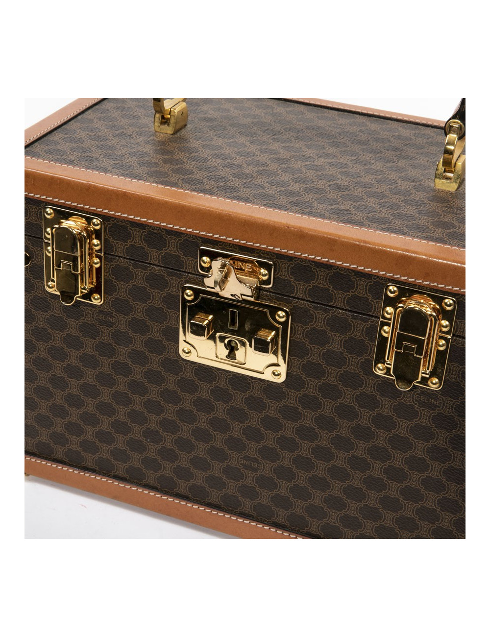 CELINE vanity case in brown monogram canvas