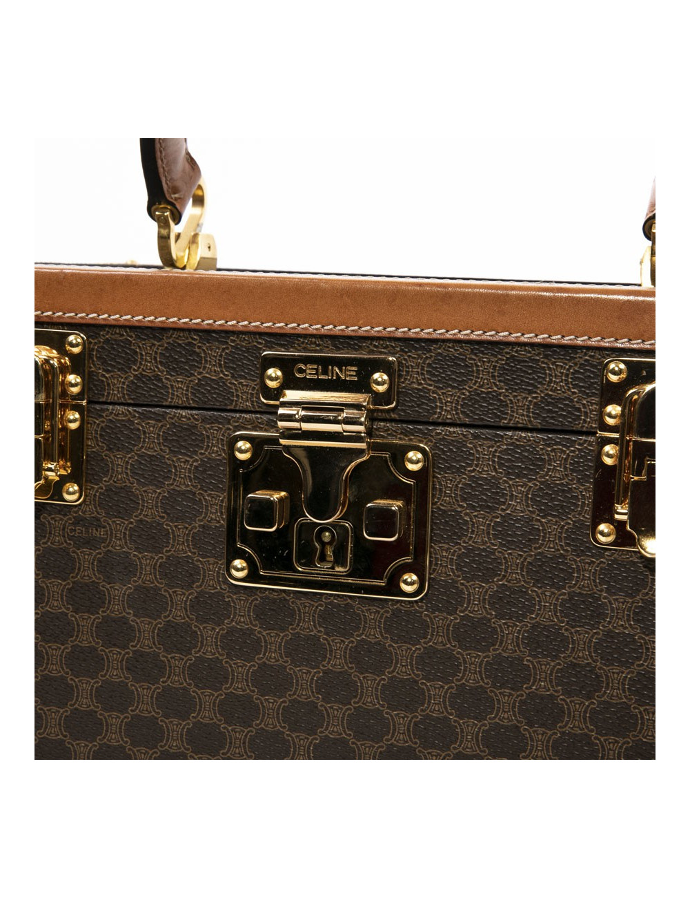 Vanity case CELINE en toile monogram marron