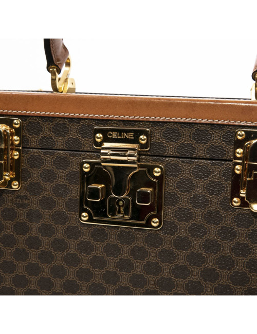CELINE vanity case in brown monogram canvas