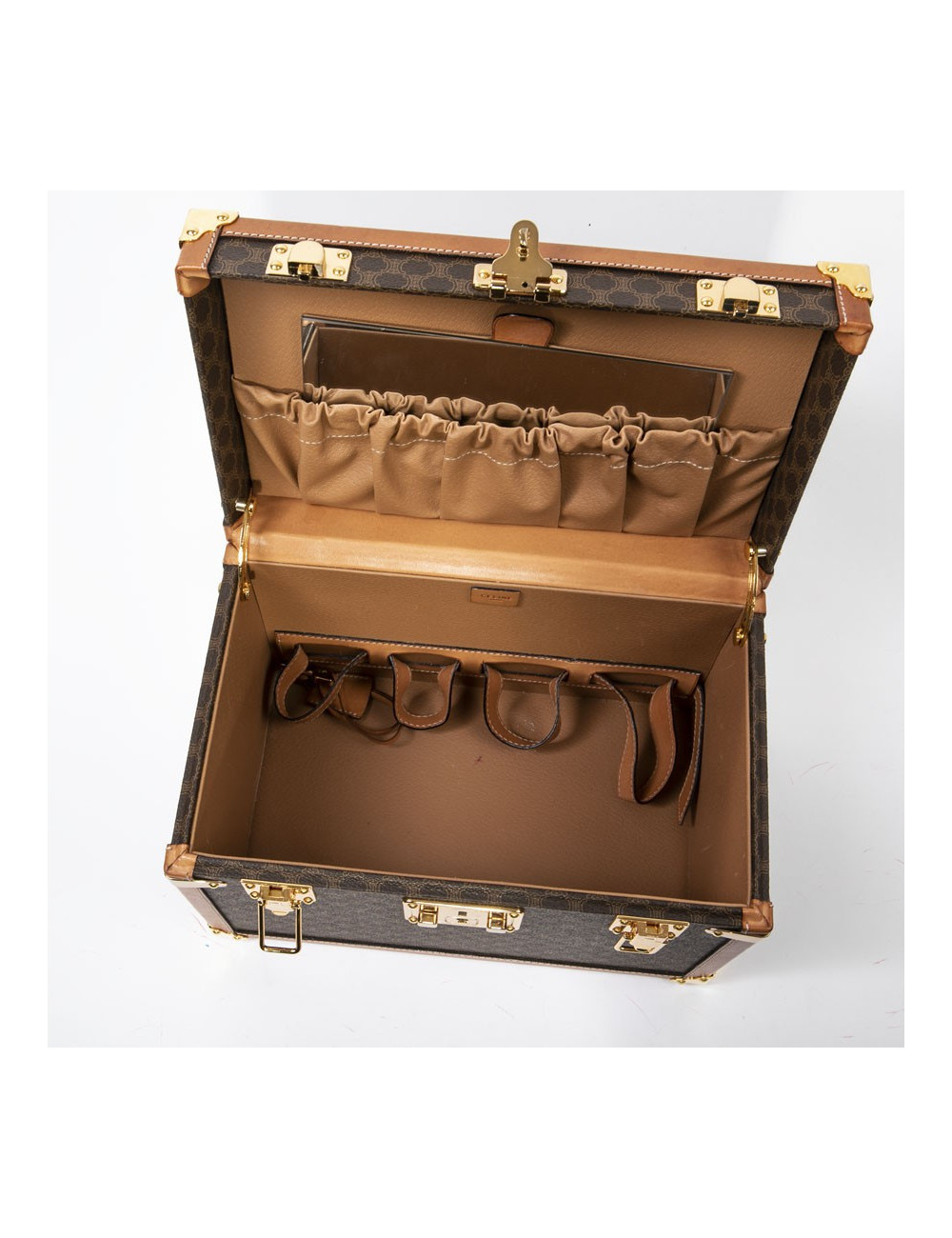 Vanity case CELINE en toile monogram marron