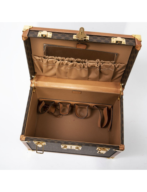 CELINE vanity case in brown monogram canvas